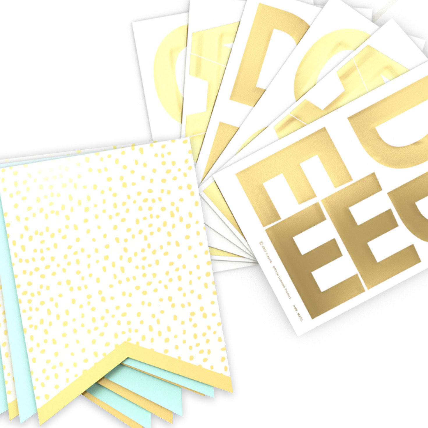 Customizable Aqua and Gold Dots Party Banner Kit for only USD 9.99 | Hallmark