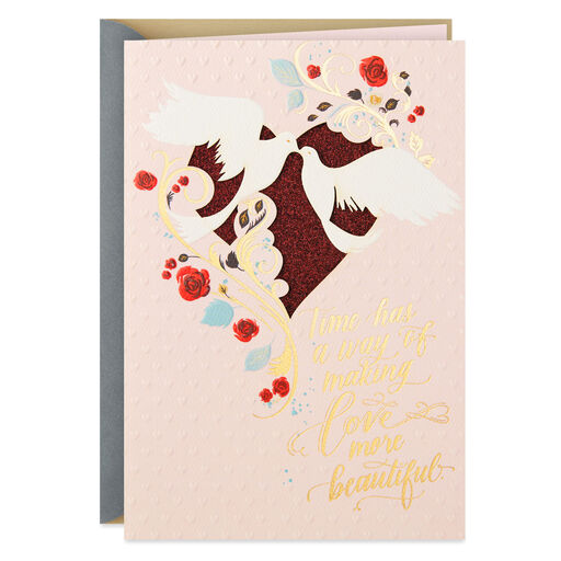 Time Makes Love More Beautiful Religious Anniversary Card, 
