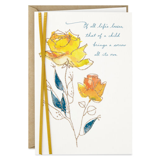 Yellow Roses Sympathy Card for Loss of Child, 