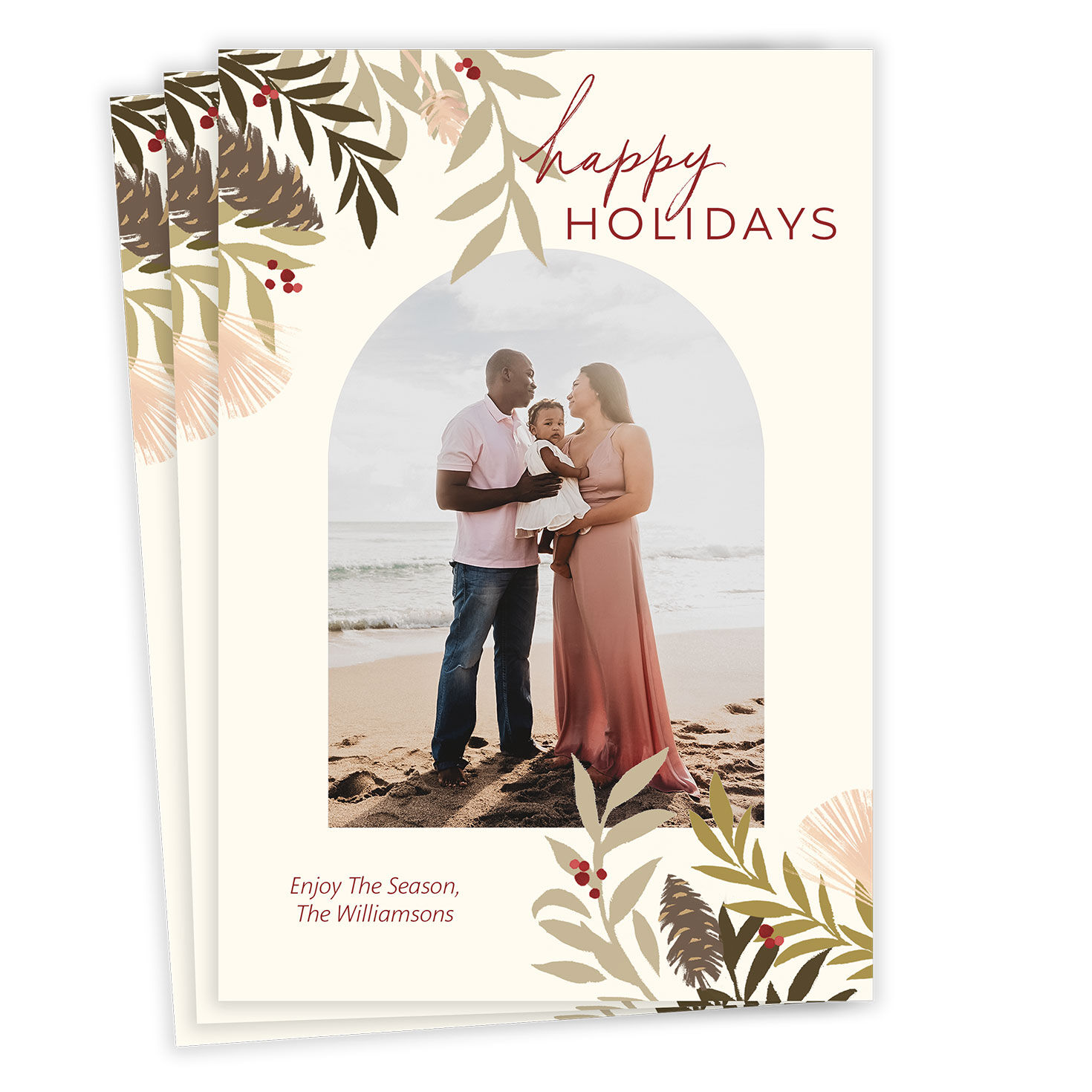 Pine Archway Flat Holiday Photo Card