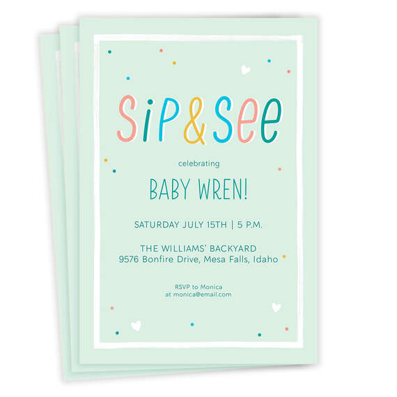 Sip and See Baby Shower Invitation