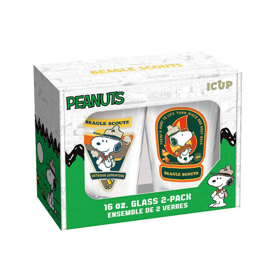 ICUP Peanuts Beagle Scouts Pint Glasses, Set of 2
