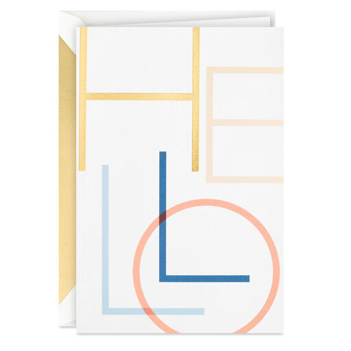 Bold Colorful Lettering Blank Hello Card, 