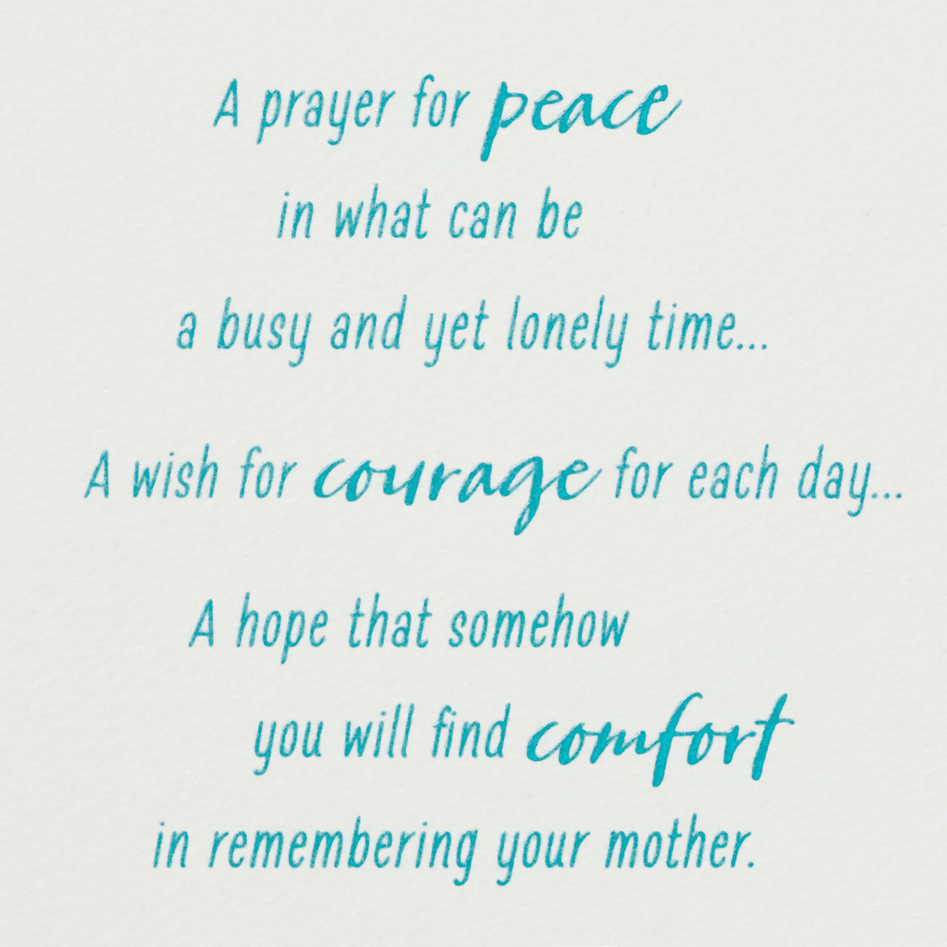 Lifting You Up in Prayer Sympathy Card for Loss of Mother - Greeting