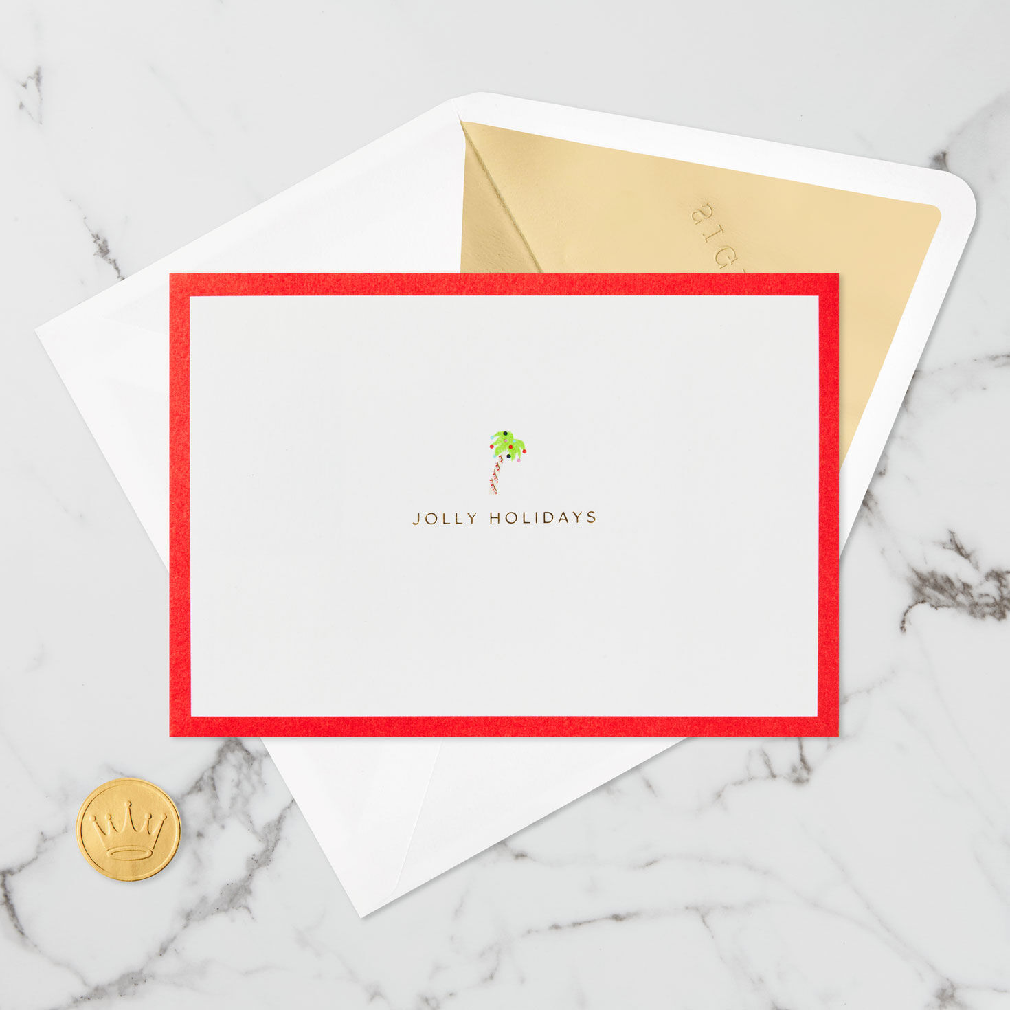 Beach Santa 3D Pop-Up Christmas Card Card Front with Envelope and Gold Seal image number 6