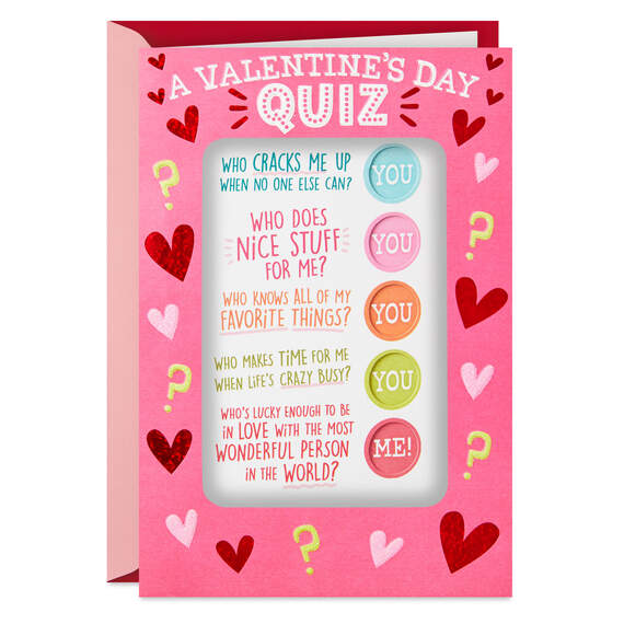 You're the One for Me Quiz Funny Valentine's Day Card