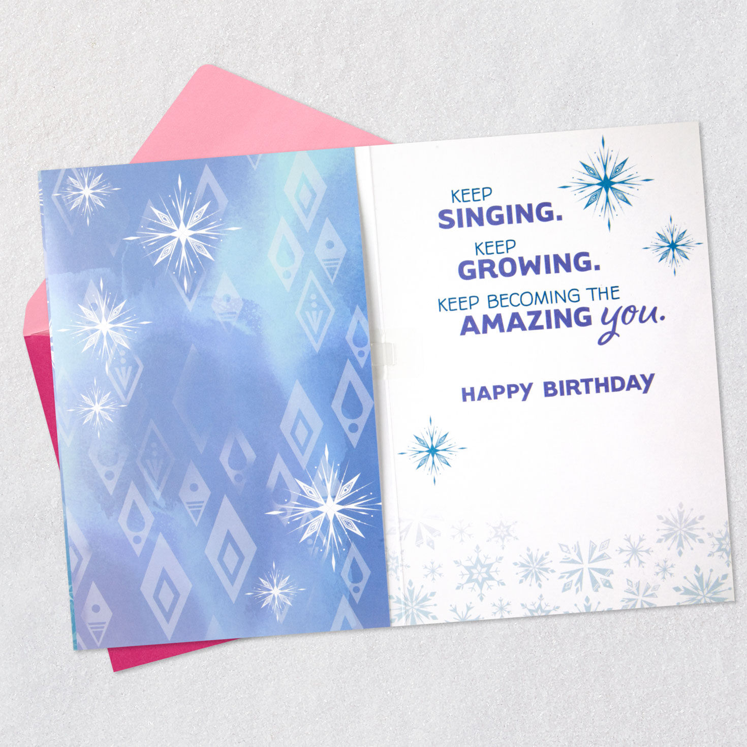 Disney Frozen 2 Elsa Musical Birthday Card for Kids Open card with envelope image number 3