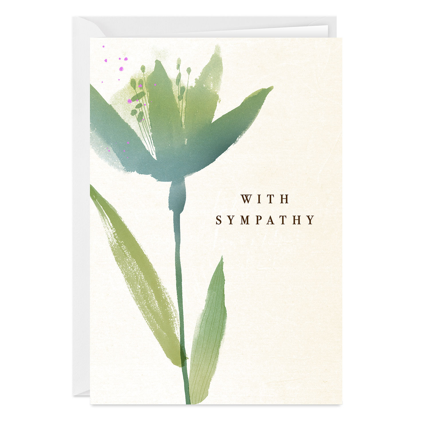 Serene Watercolor Flower Custom Sympathy Card