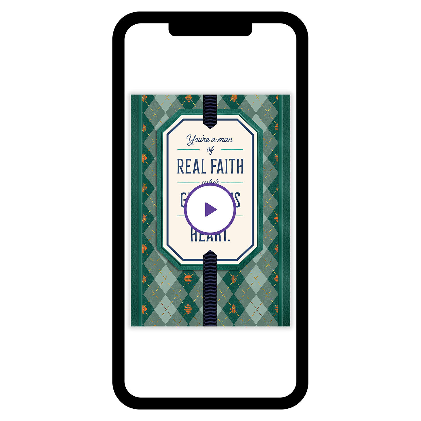 Plaid Blessed With You Religious Custom Father's Day Card, , large image number 6