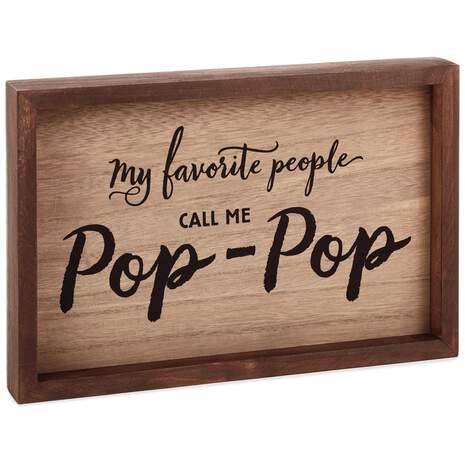 Pop-Pop Framed Wood Quote Sign, 11.75x7.75, , large