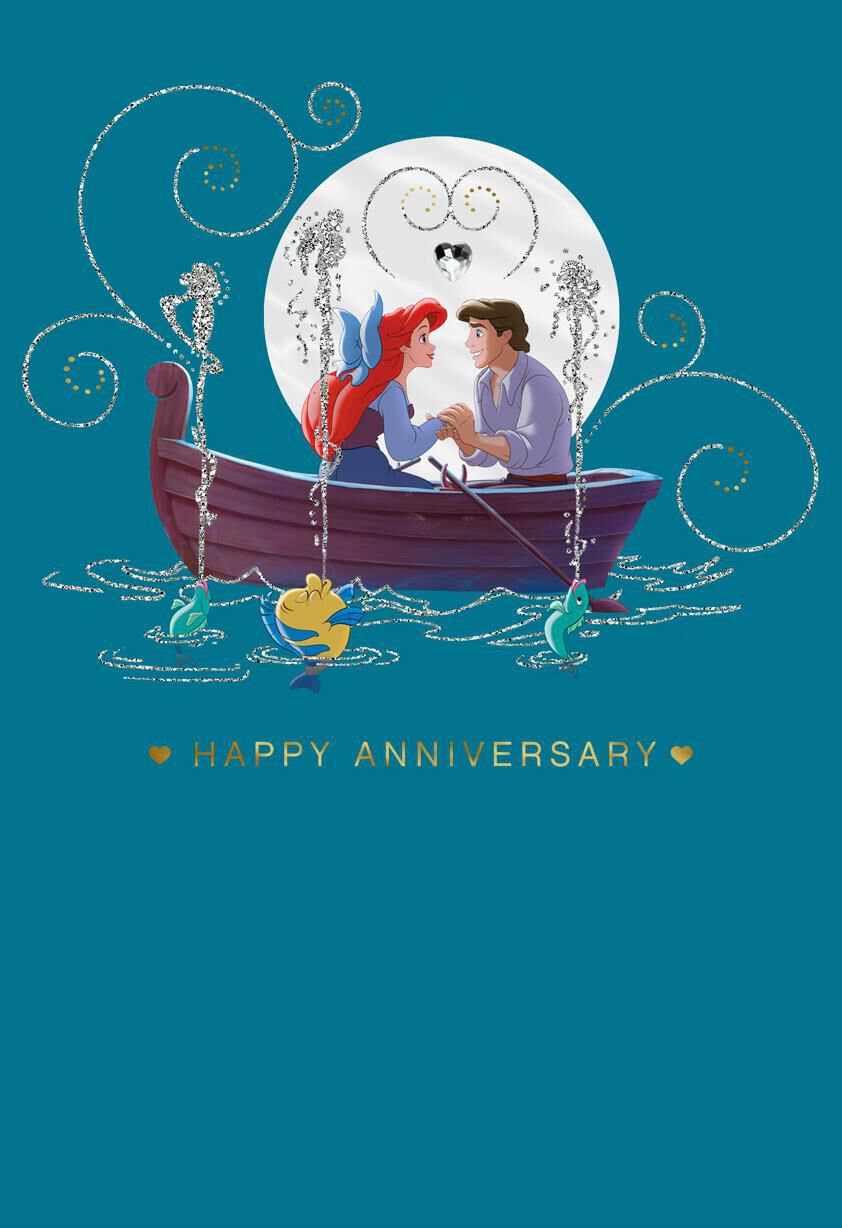 The Little Mermaid Ariel and Prince Eric Anniversary Card