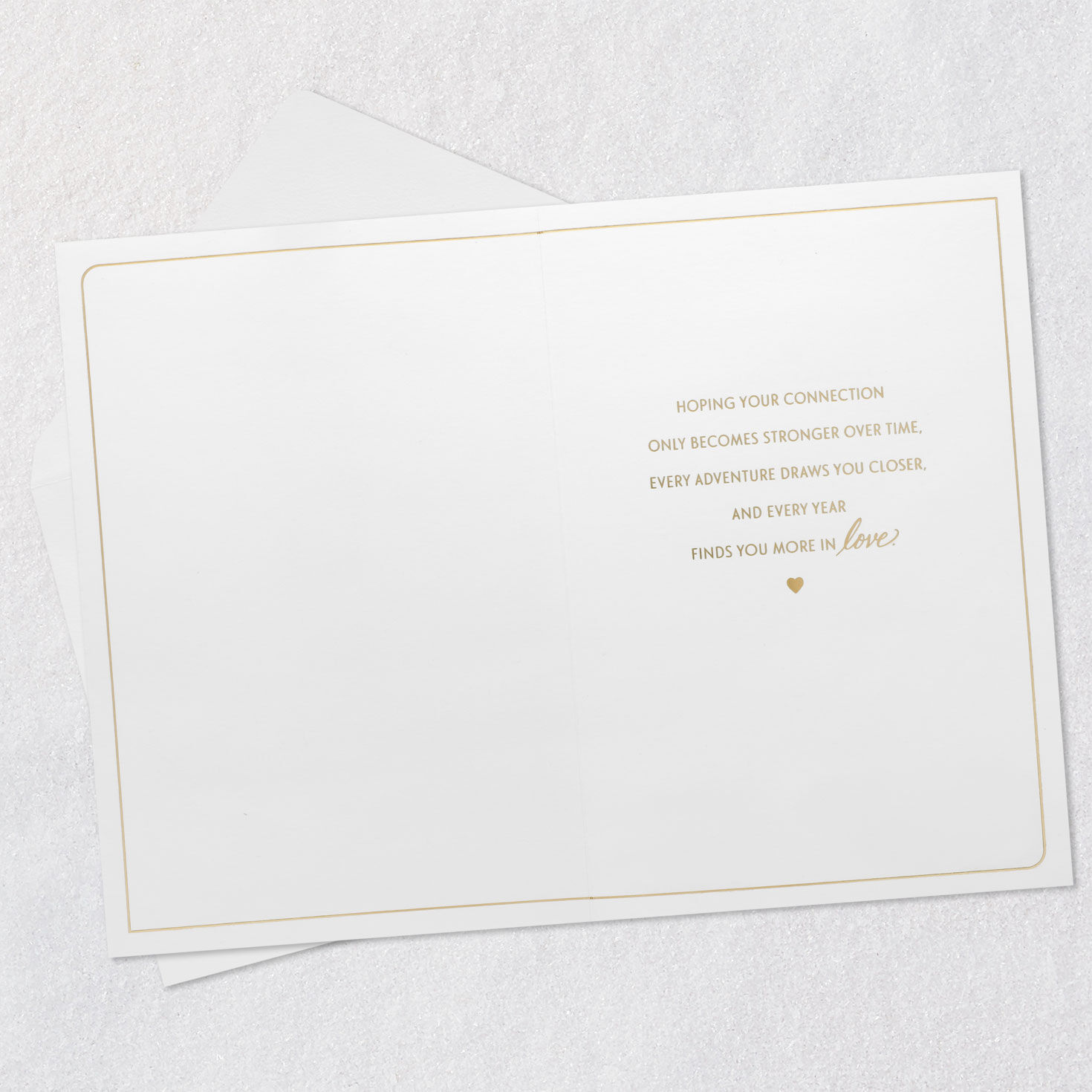 Black White and Gold Wedding Wishes Congrats Card Open card with envelope image number 3