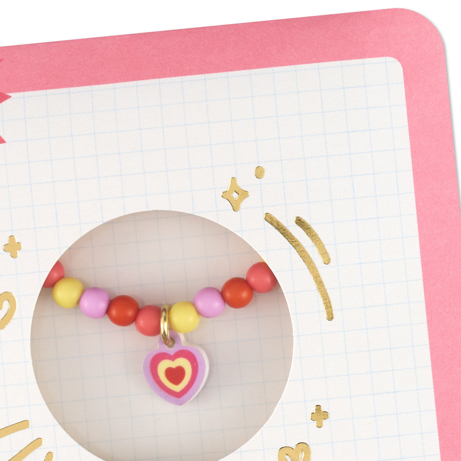 Kids Valentine's Day Card With Beaded Bracelet Card Front Detail image number 4