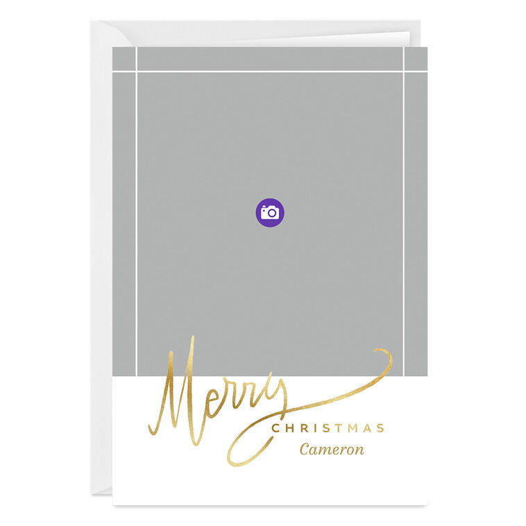 Personalized Elegant Merry Christmas Photo Card, , large image number 3