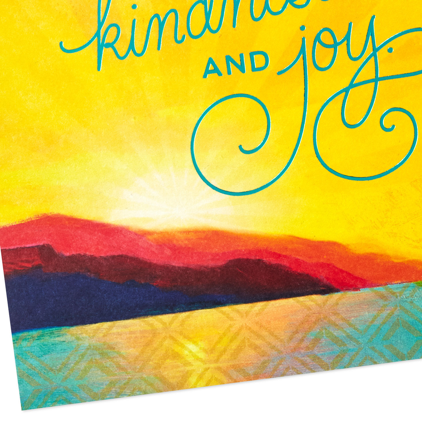 Sun Rays With Blue and Gold Pattern Birthday Card for Her Card Front Detail image number 5