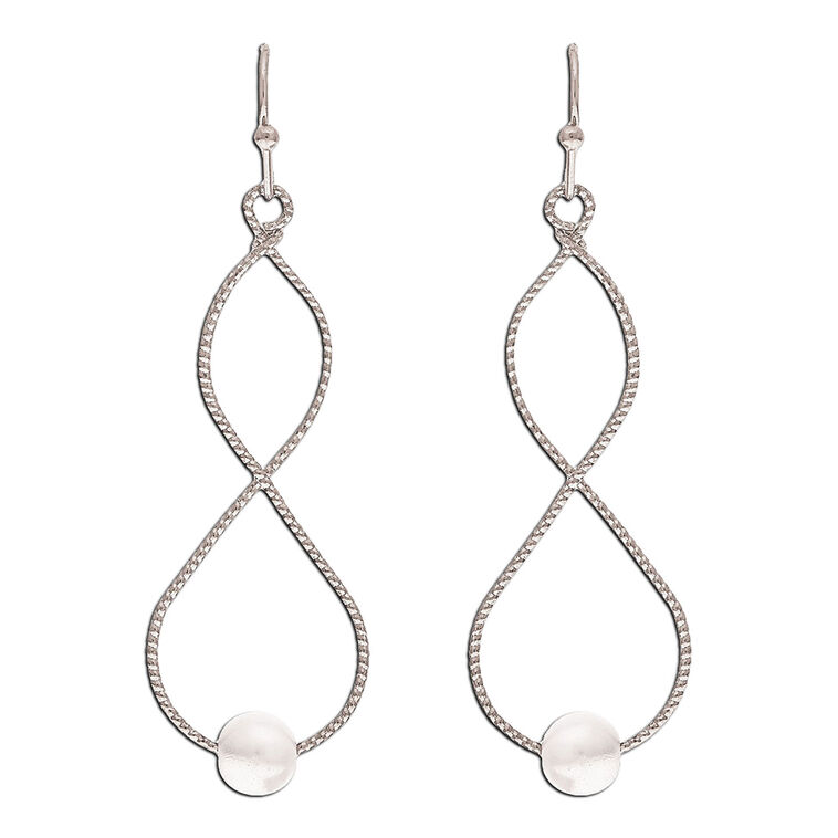 Rain Jewelry Silver Infinity Twist Earrings With Pearl