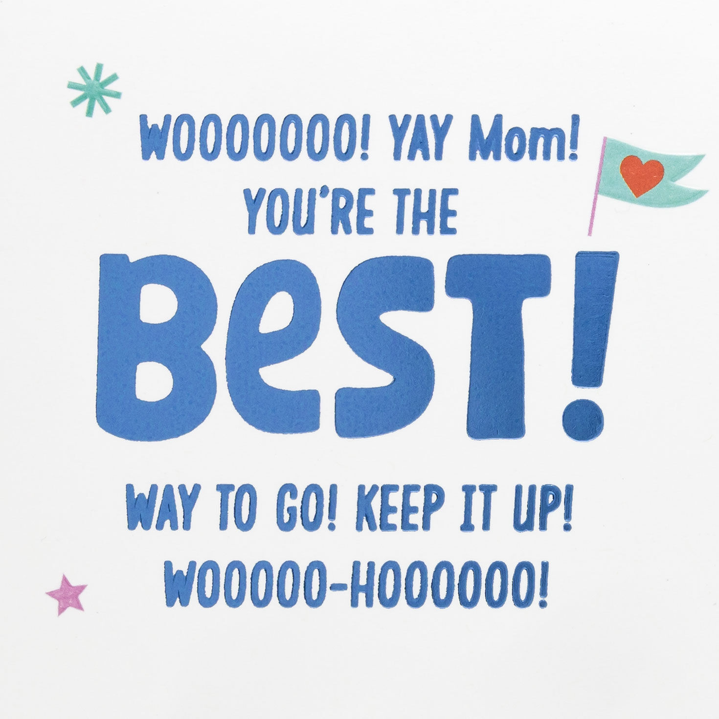 Lettering and Hearts Mom Mother's Day Card From Kids Sentiment image number 2