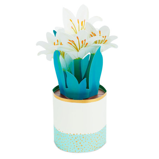 Lily Plant in Vase 3D Pop-Up Easter Card, 