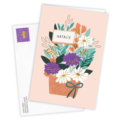 Personalized Flower Bouquet Card, 