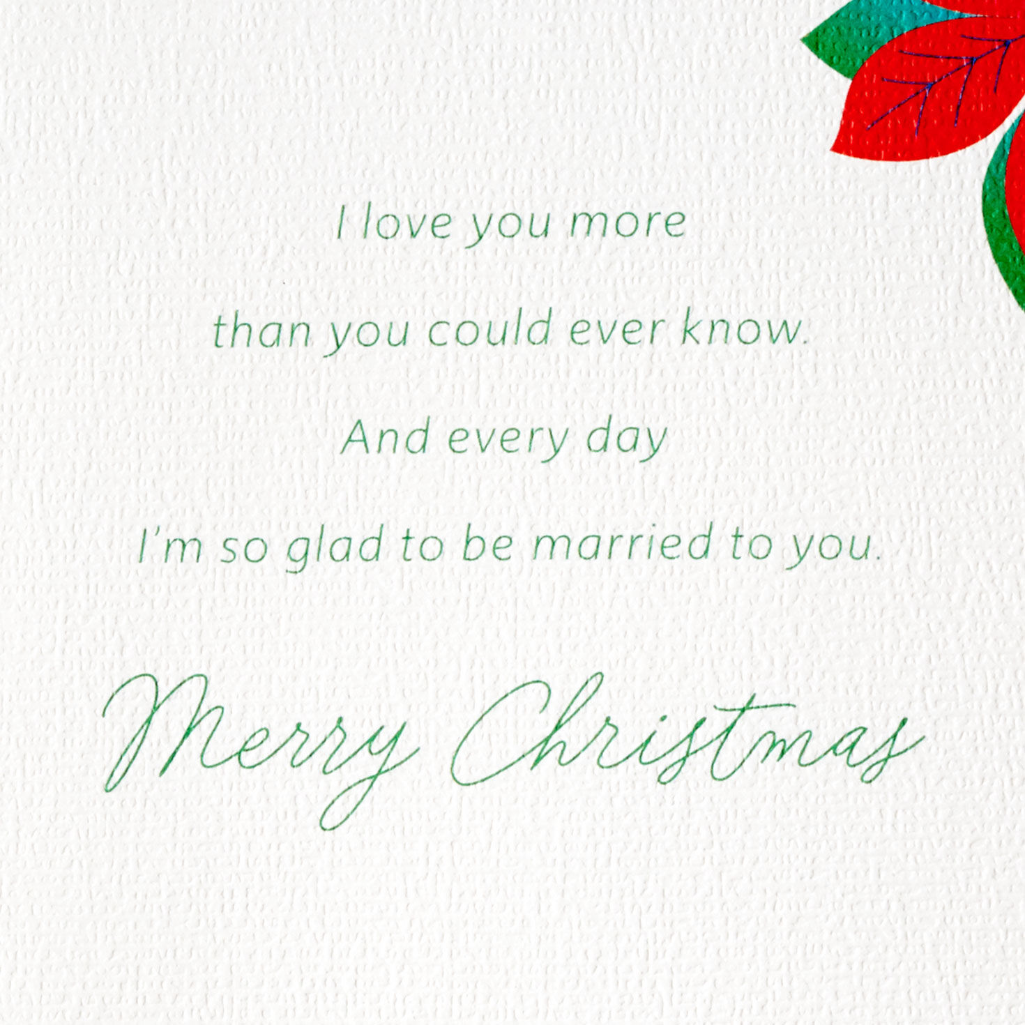 Pretty Poinsettia Flower Wife Christmas Card Sentiment image number 3