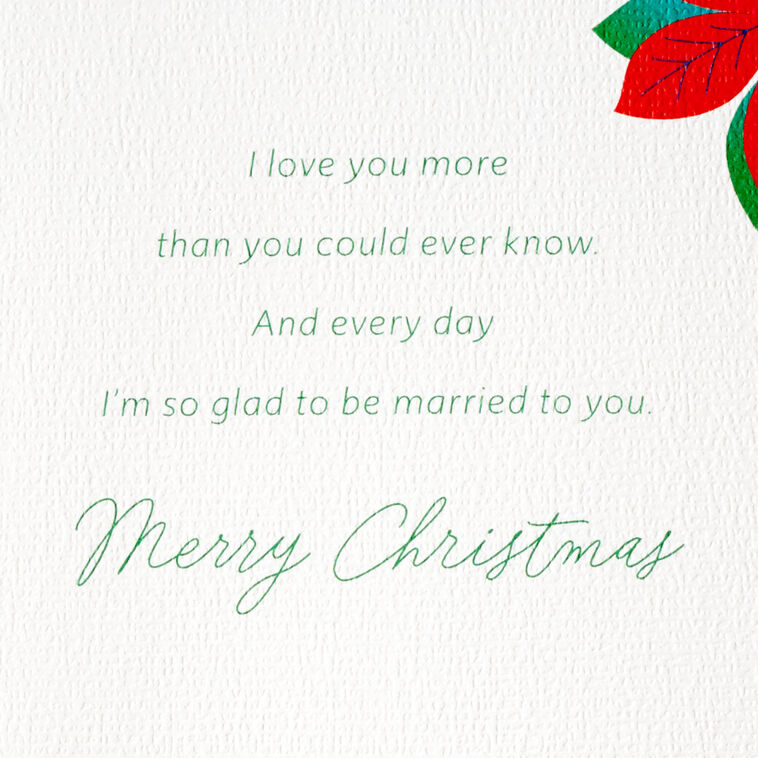 Pretty Poinsettia Flower Wife Christmas Card Sentiment image number 3