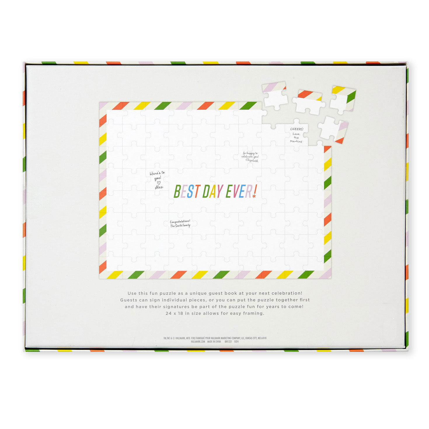 White Puzzle for Party Guests to Sign package back image number 5