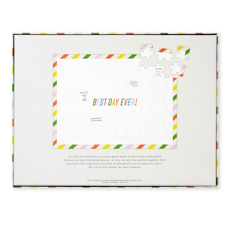 White Puzzle for Party Guests to Sign package back image number 5