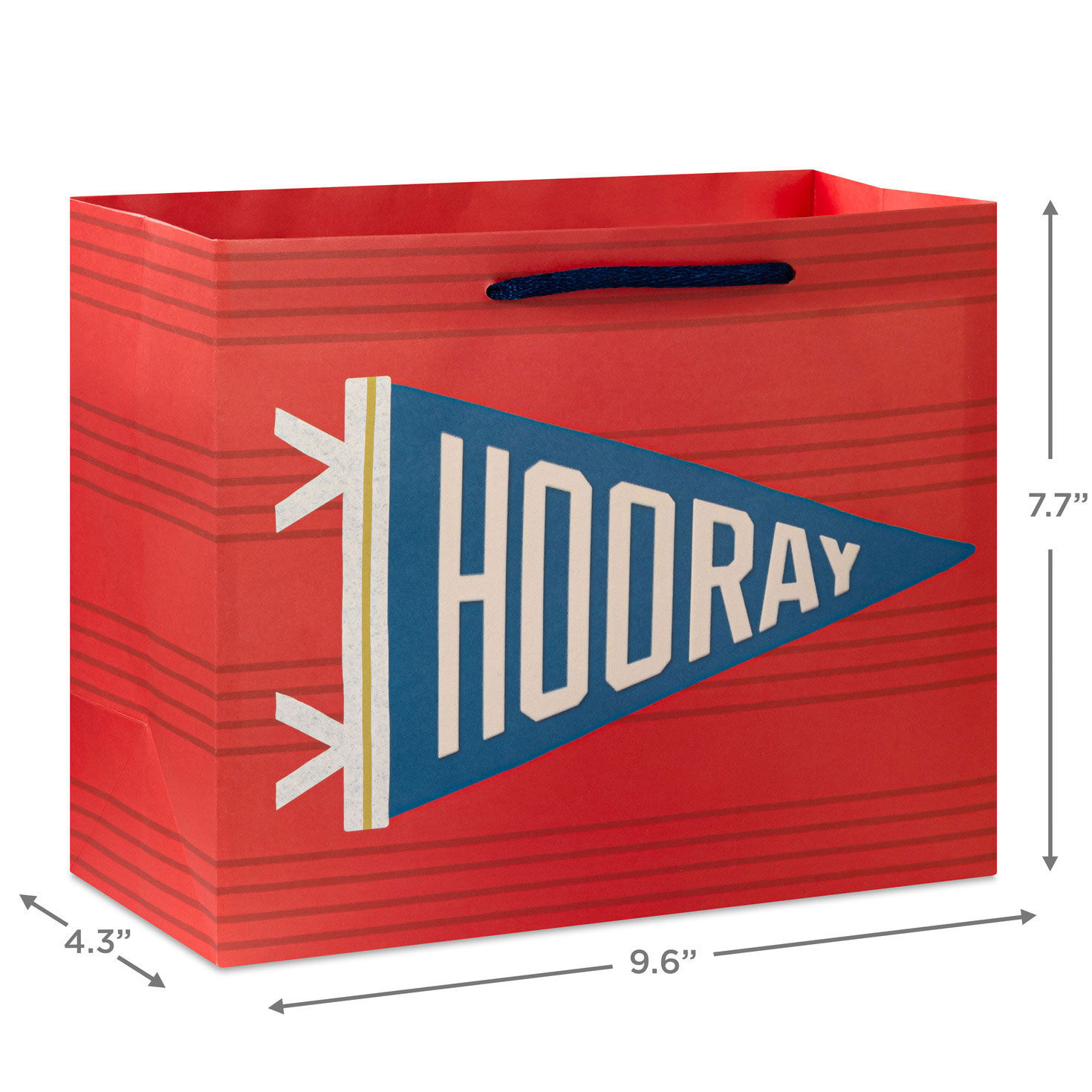 7.7" Hooray Pennant Medium Horizontal Gift Bag for only USD 3.49 | Hallmark