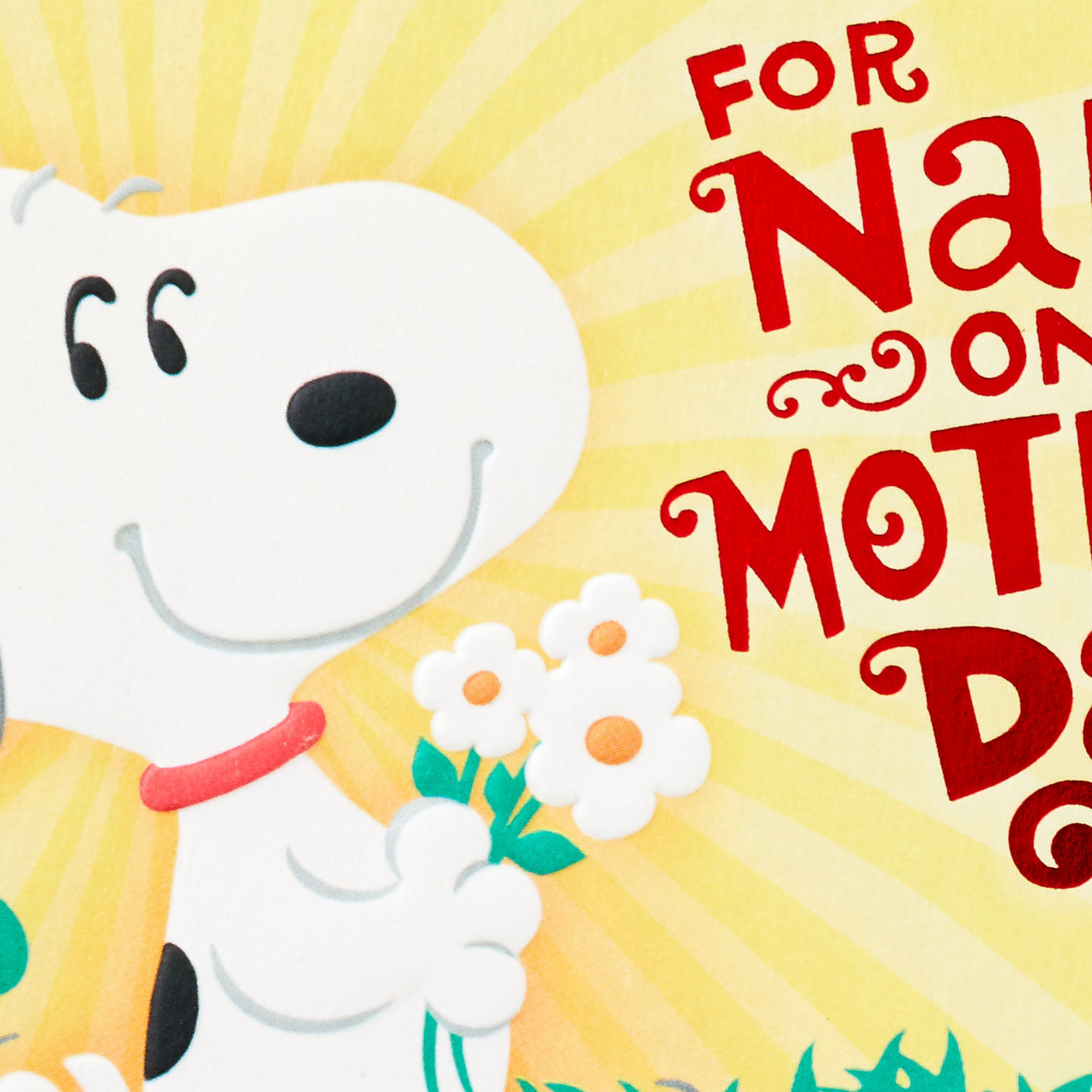 Snoopy with Flowers Mother's Day Card for Nana Card Front Detail image number 4