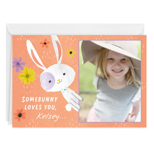 Personalized Somebunny Loves You Easter Photo Card, 