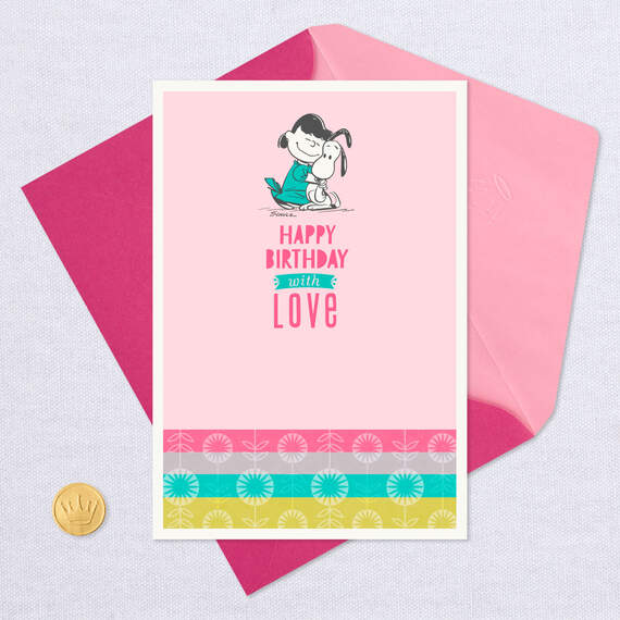 Peanuts® Snoopy and Lucy Hug Birthday Card, , large image number 5