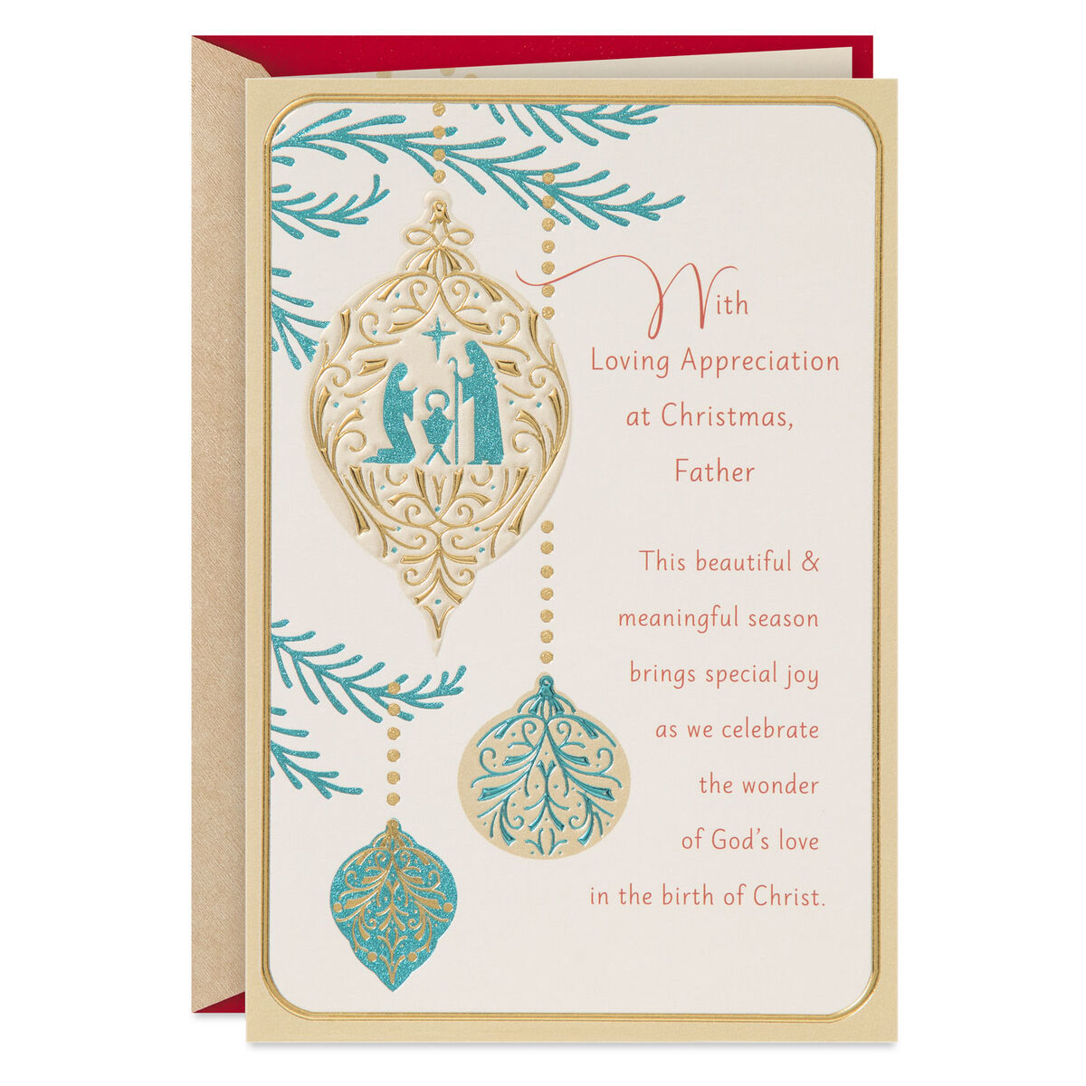 With Loving Appreciation Religious Christmas Card for Priest Greeting