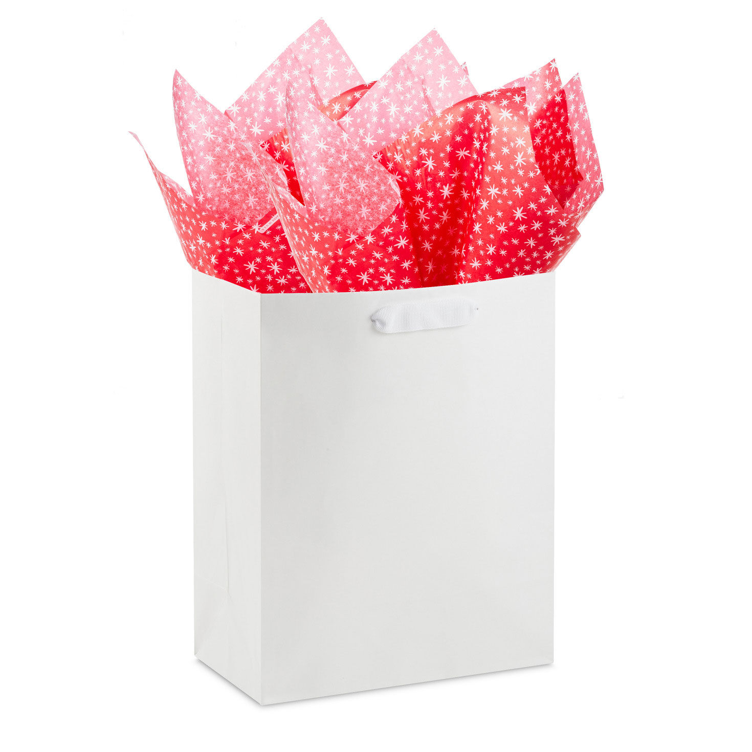 Simple Snowflakes on Red Holiday Tissue Paper in bag image number 5