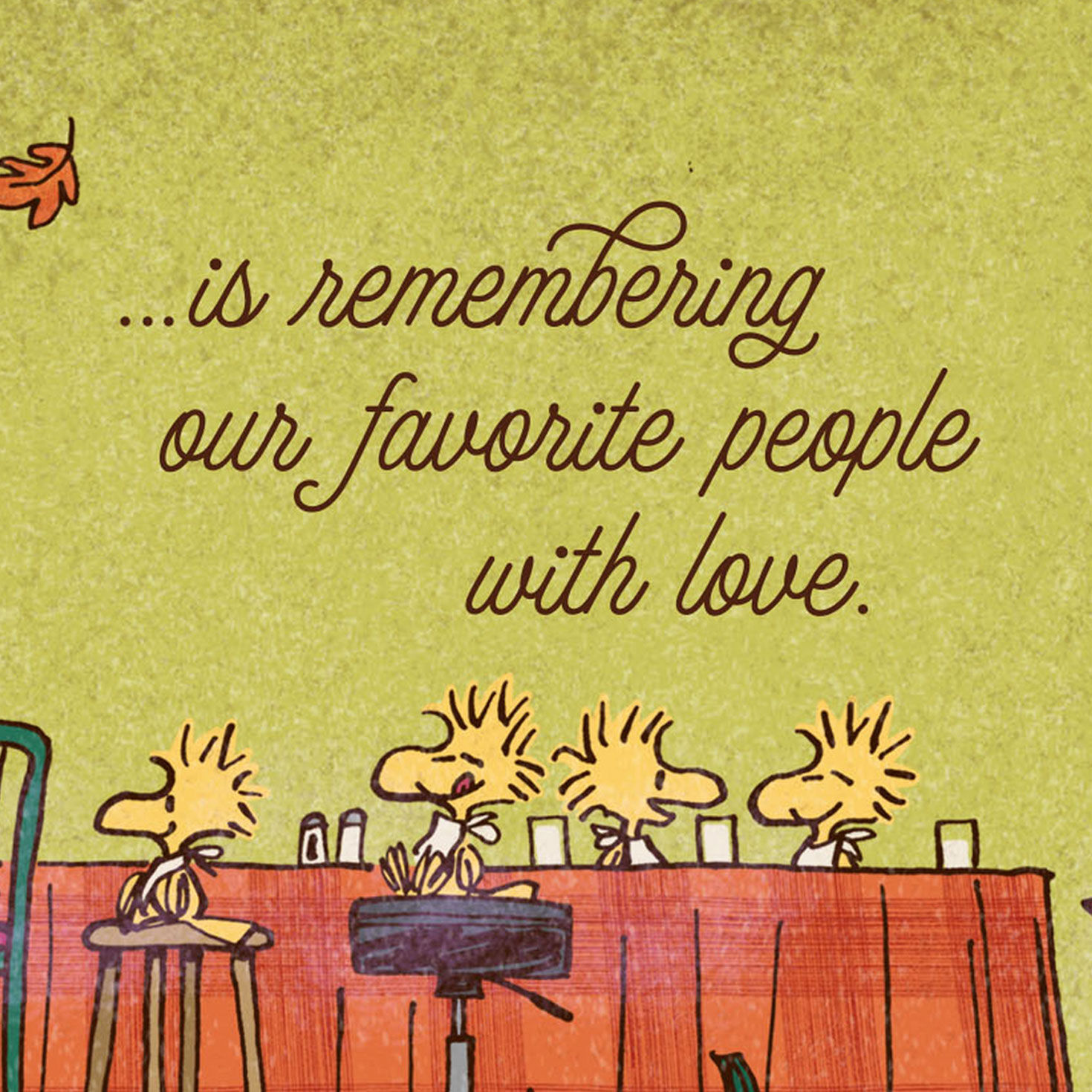 Peanuts® Snoopy and Woodstock Sharing the Love Thanksgiving Card for only USD 2.99 | Hallmark