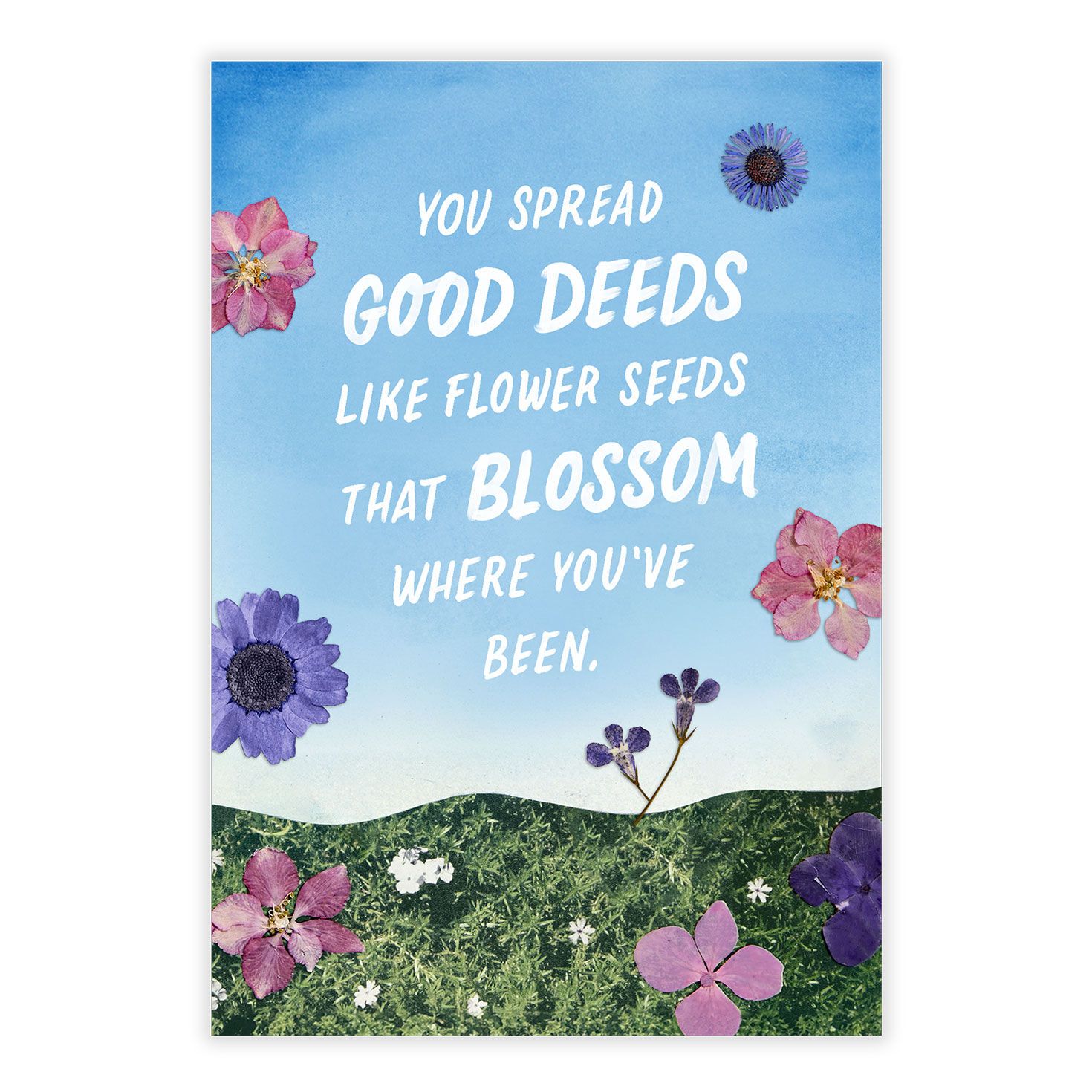 Pink Purple Flower Scene Thank You Card front image number 2