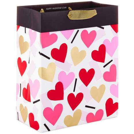 13" Confetti Hearts Valentine's Day Gift Bag, , large