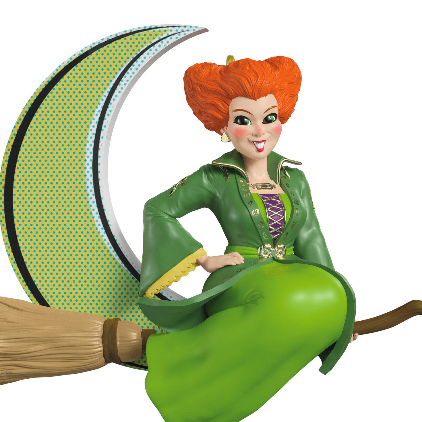 Hocus Pocus Winifred on Broom Keepsake Ornament closeup view image number 3