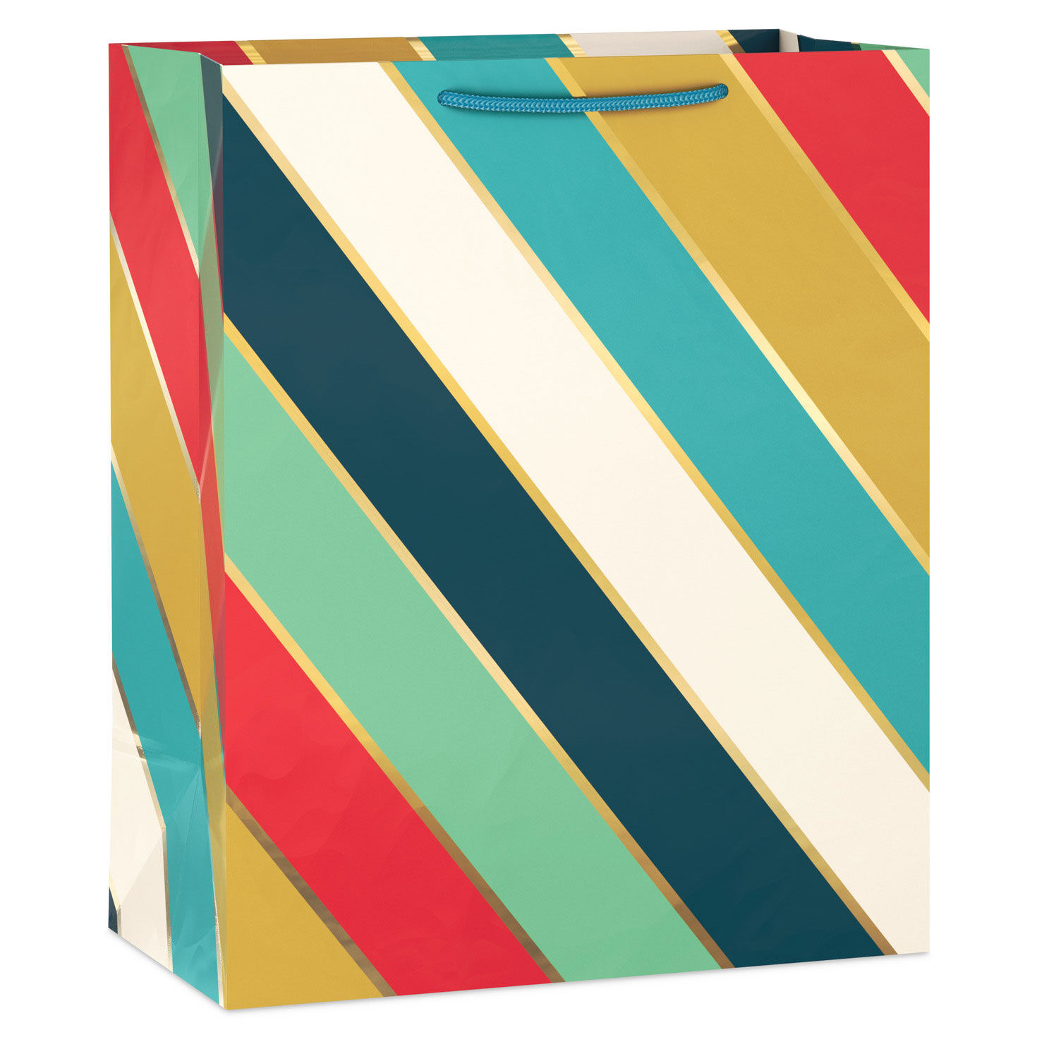 13" Multicolor Diagonal Stripes Large Gift Bag