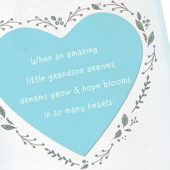 Hope Blooms New Baby Boy Card for Grandparents, , large image number 4