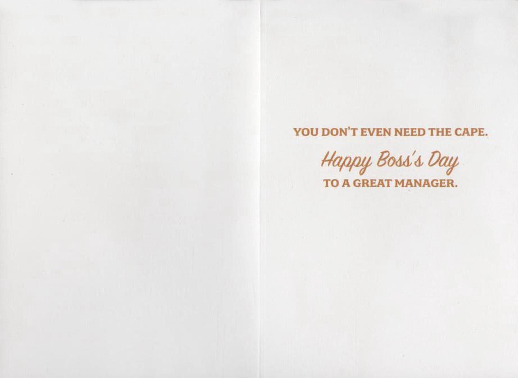 Super Hero Without a Cape Boss's Day Card