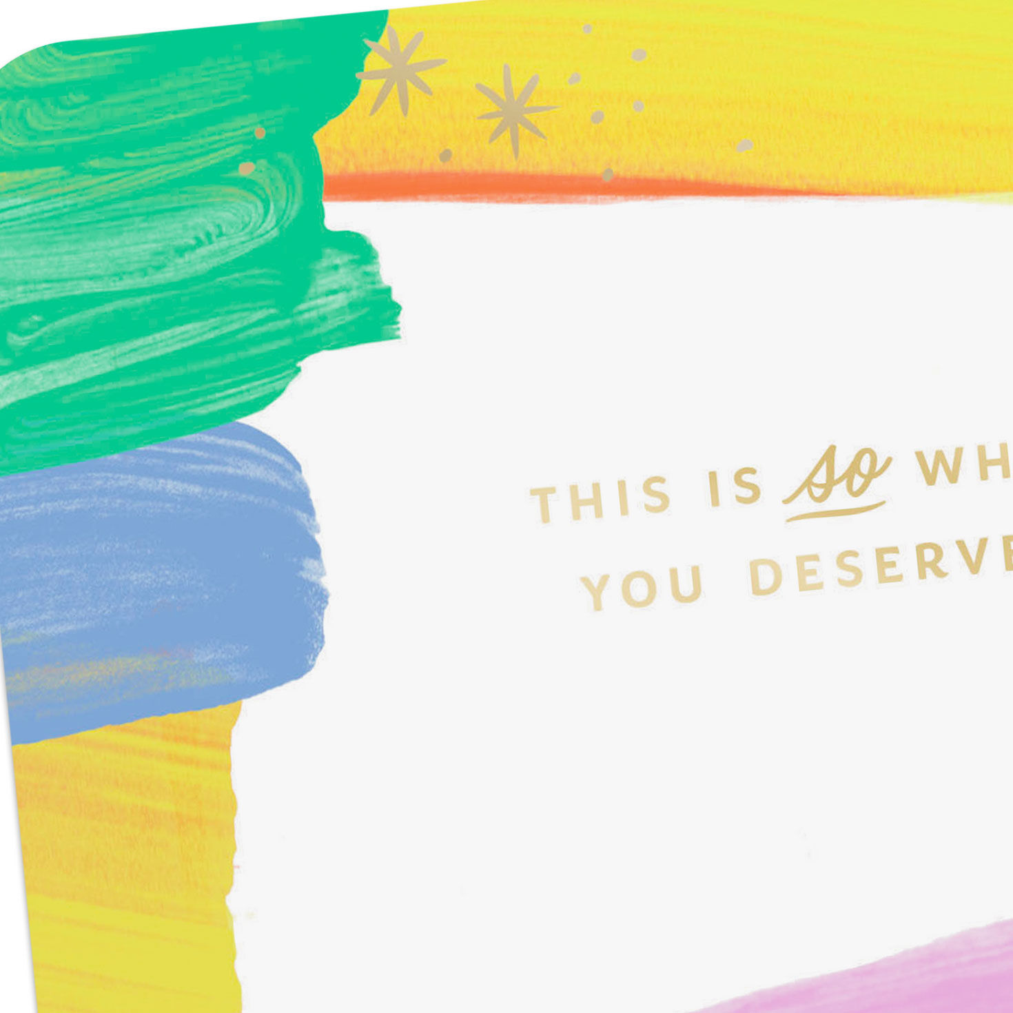 Rainbow Brushstrokes Trendy Congrats Card Card Front Detail image number 4