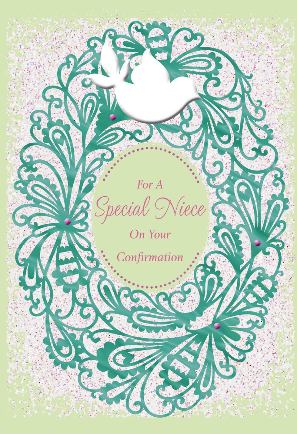 Dove and Wreath Confirmation Card for Niece