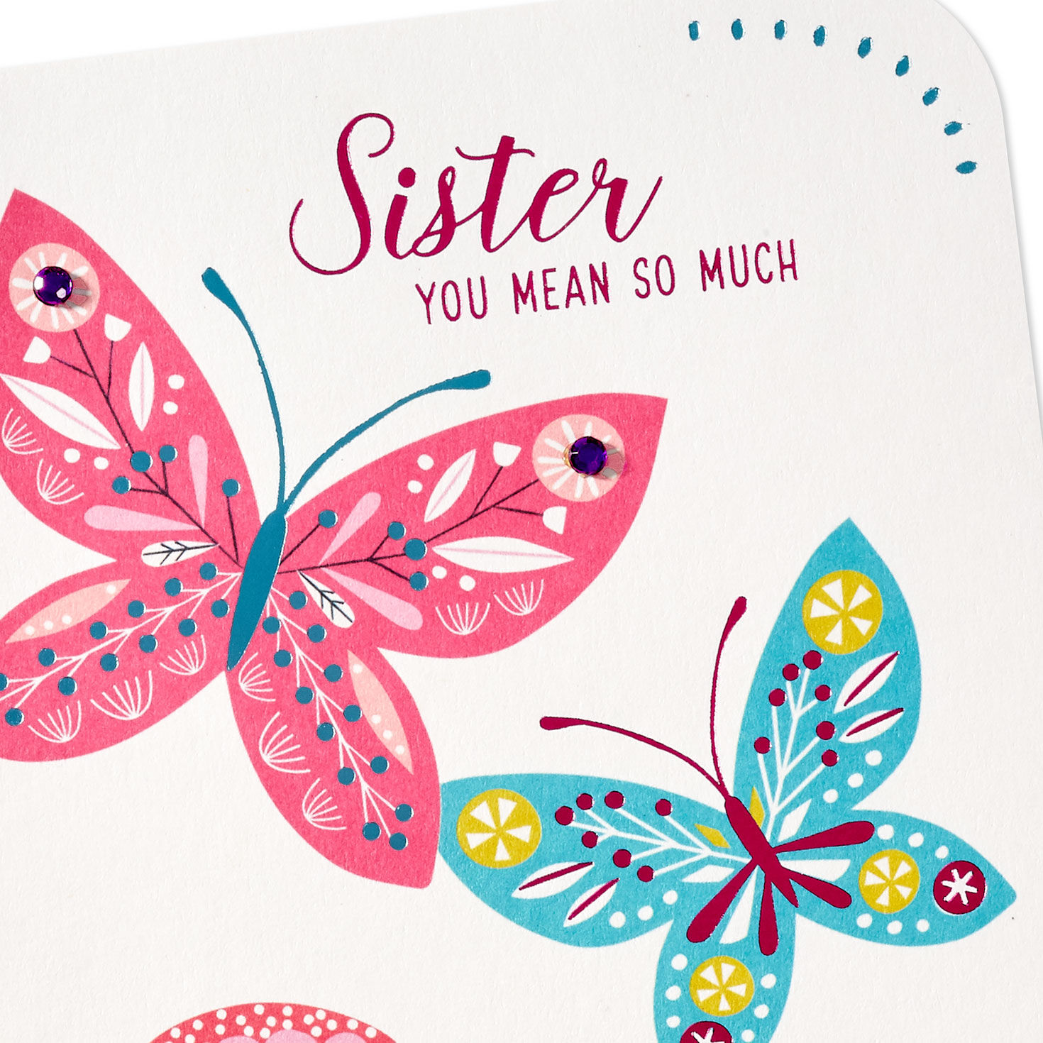 Retro Patterned Butterflies Easter Card for Sister  image number 4