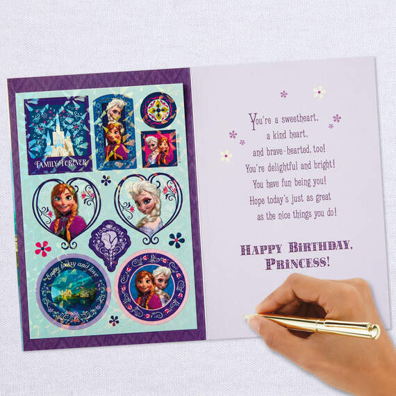 Disney Frozen Birthday Card for Her With Stickers, , large image number 7