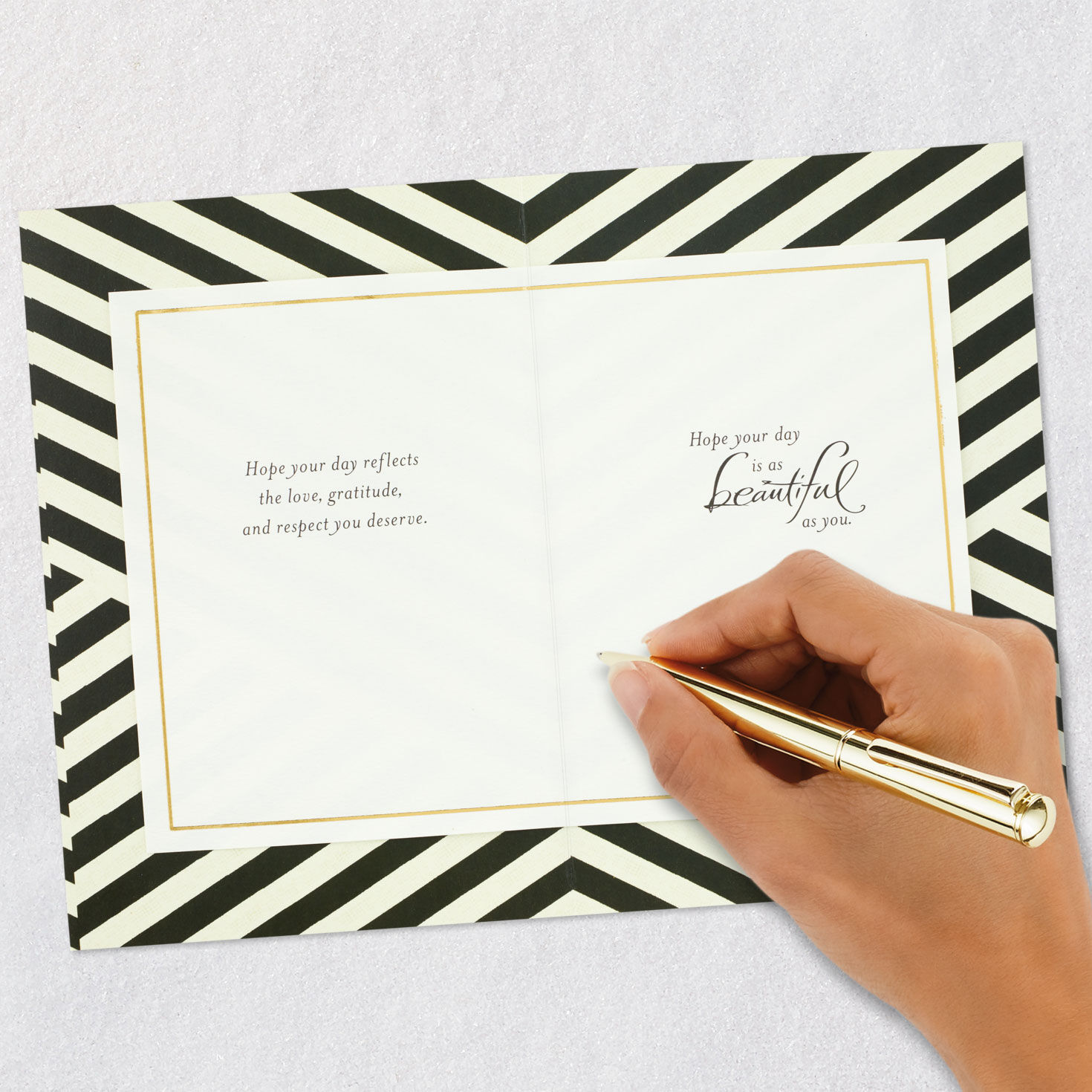 Pink Flower and Black-and-White Stripes Card for Mom Signing card image number 7