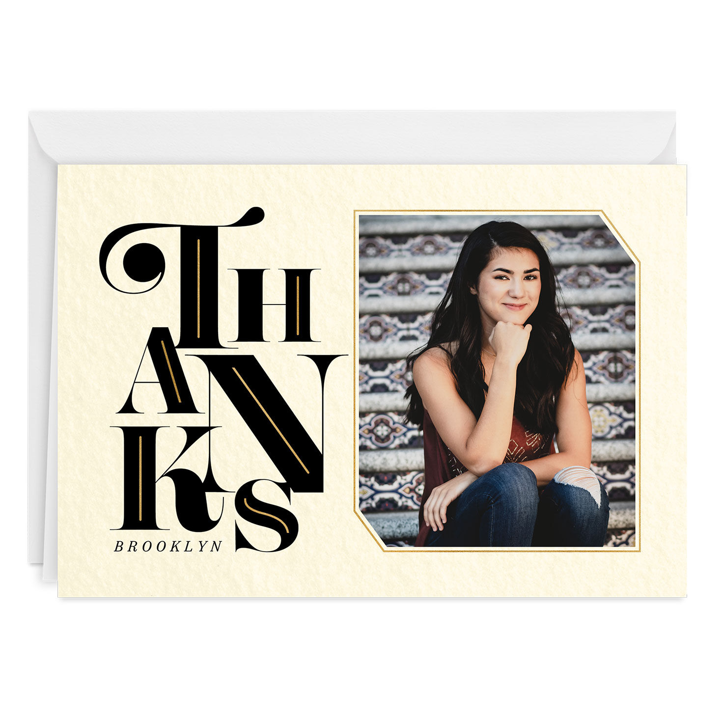 Black and Gold Letters Custom Thank-You Card for only USD 4.99 | Hallmark