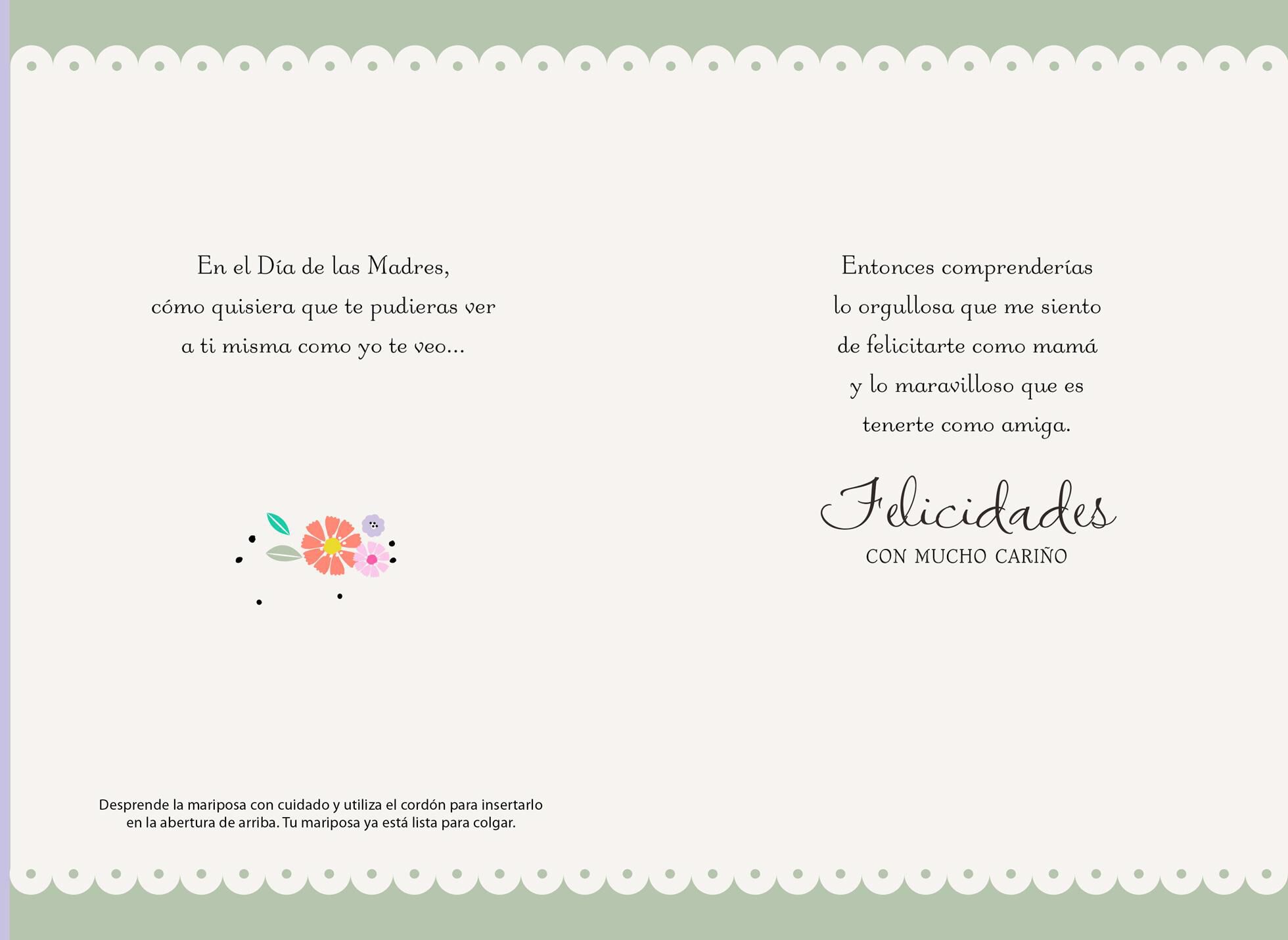 Beautiful Butterfly Spanish-Language Mother's Day Card for Friend