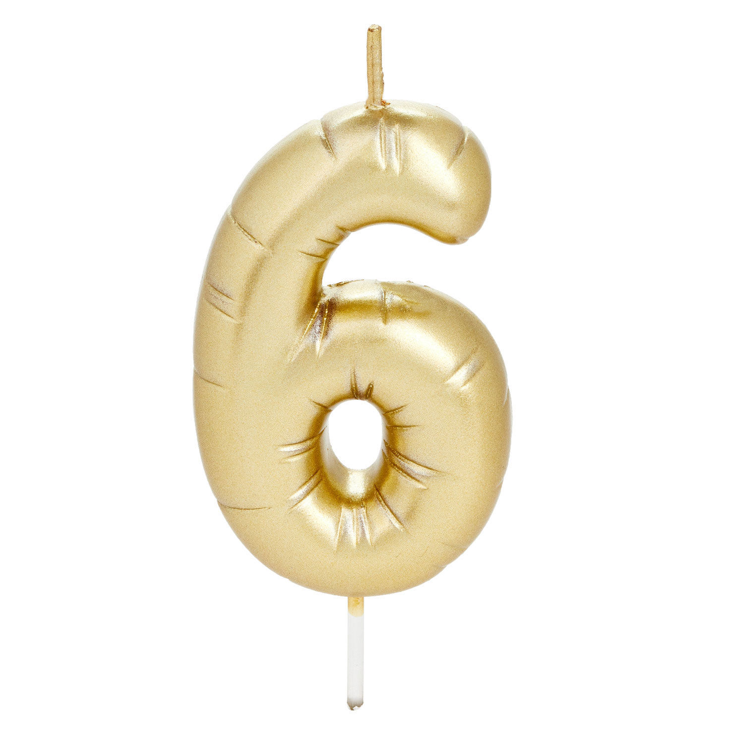 "6" Metallic Gold Balloon Birthday Candle