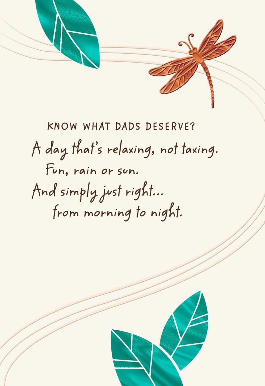 Dragonfly and Leaves Father's Day Card