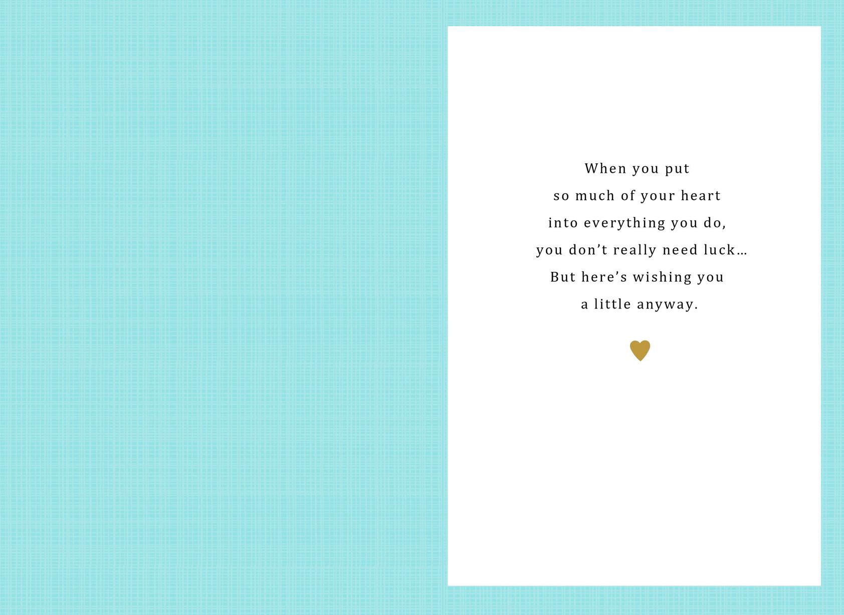 Gold Glitter Horseshoe Good Luck Card